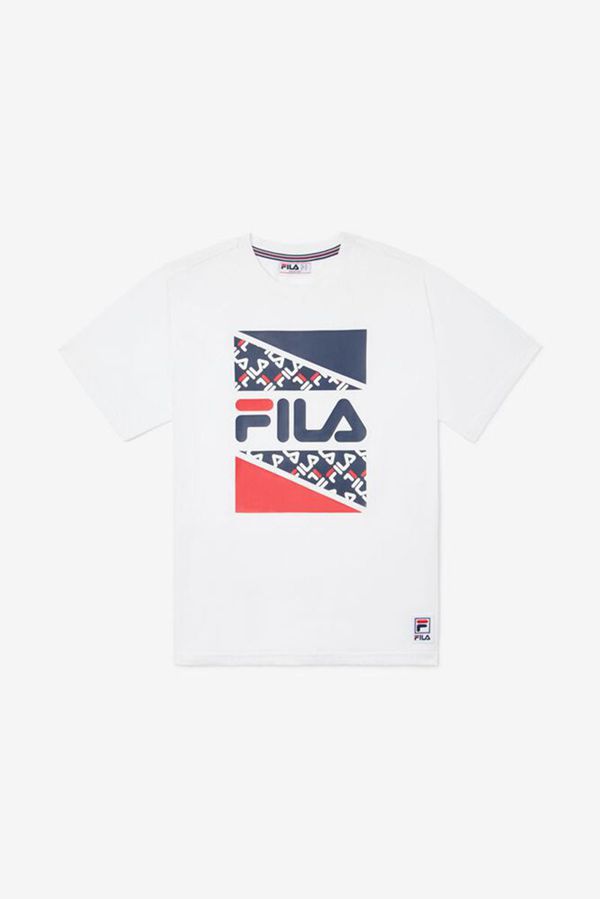 Fila Tričká Detske Biele - White Logo Vypredaj - Slovakia 85769-IQCM